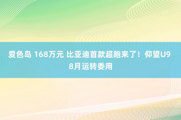 爱色岛 168万元 比亚迪首款超跑来了！仰望U9 8月运转委用