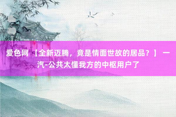 爱色网 【全新迈腾，竟是情面世故的居品？】 一汽-公共太懂我方的中枢用户了