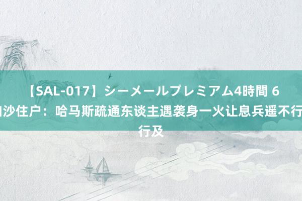 【SAL-017】シーメールプレミアム4時間 6 加沙住户：哈马斯疏通东谈主遇袭身一火让息兵遥不行及