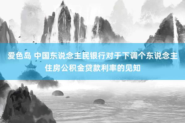 爱色岛 中国东说念主民银行对于下调个东说念主住房公积金贷款利率的见知