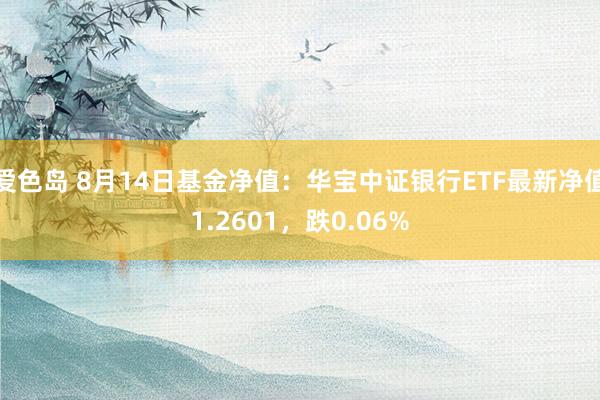 爱色岛 8月14日基金净值：华宝中证银行ETF最新净值1.2601，跌0.06%