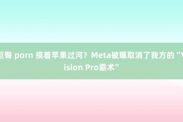 巨臀 porn 摸着苹果过河？Meta被曝取消了我方的“Vision Pro霸术”